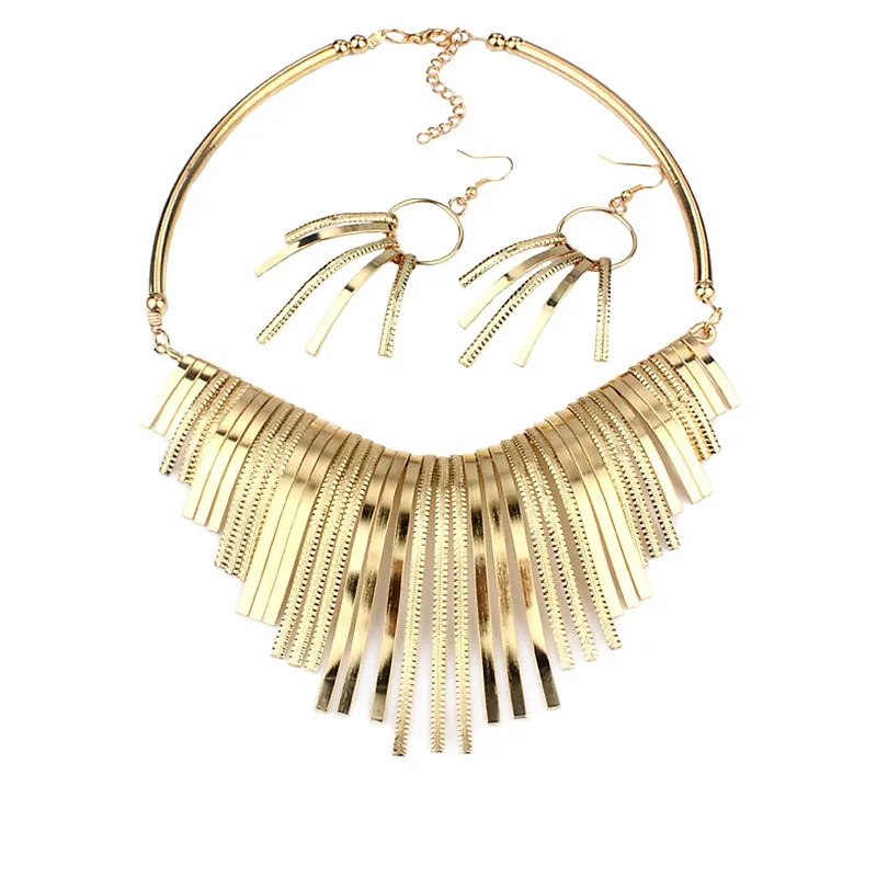 VIVILADY воротник Металлические Ювелирные наборы для женщин массивные Ожерелья