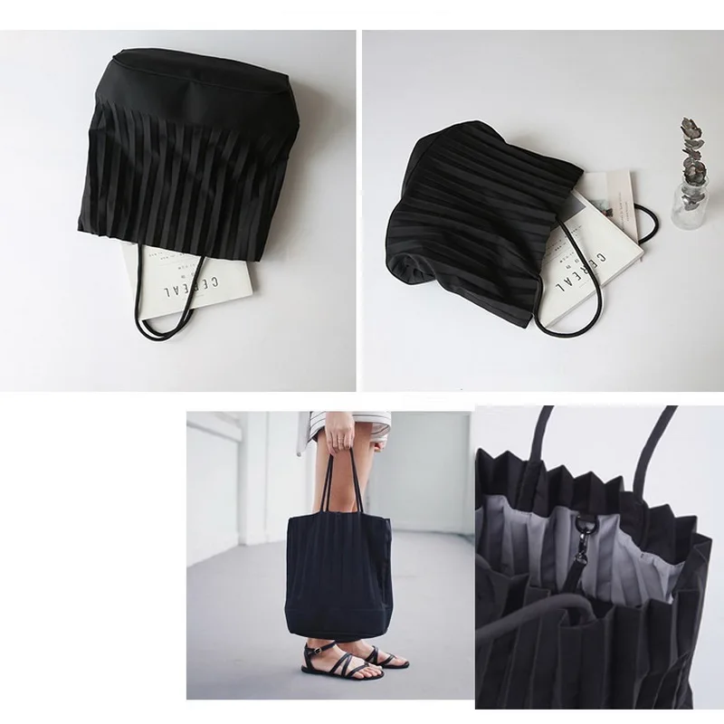 Nei Space Ruched плиссированная Эко сумка плюс мешок Большая вместительная через плечо