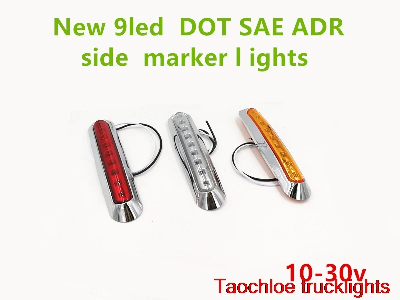 

4x truck 9LED Side Marker lights Clearance tail Lamp 12V 24V external lights Car Truck Trailer Rear Lights caravan Lorry lamp