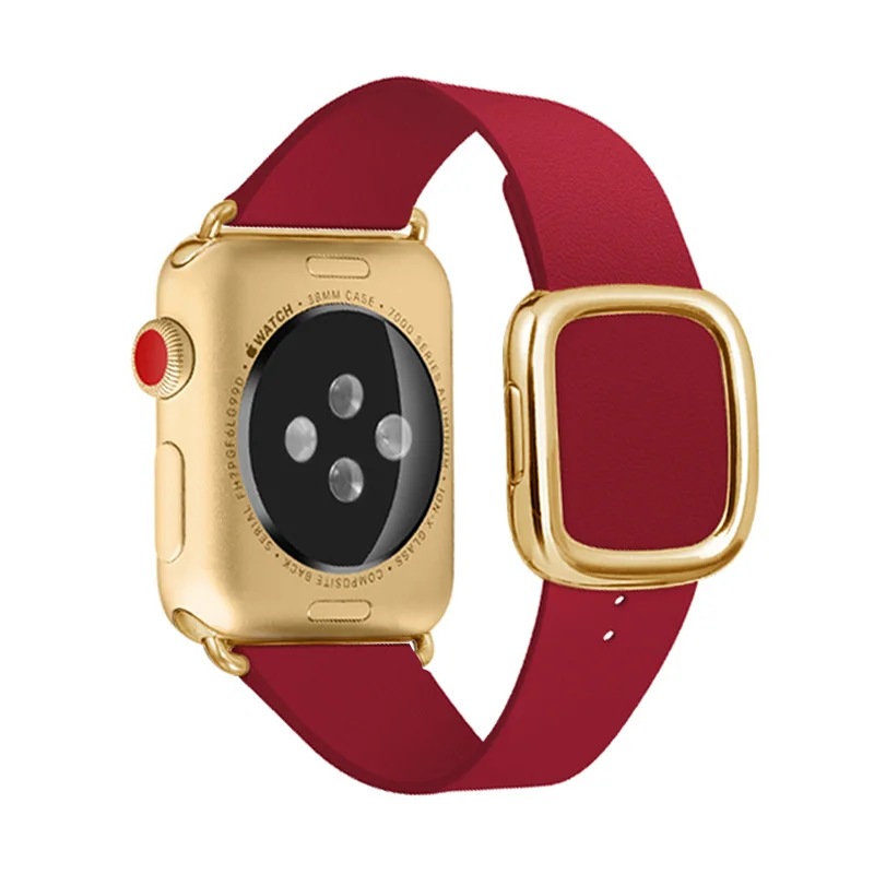 BOX W кожаный ремешок для Apple Watch 38 мм 40 42 44 Современная Замена пряжки iWatch серии 4 3 2