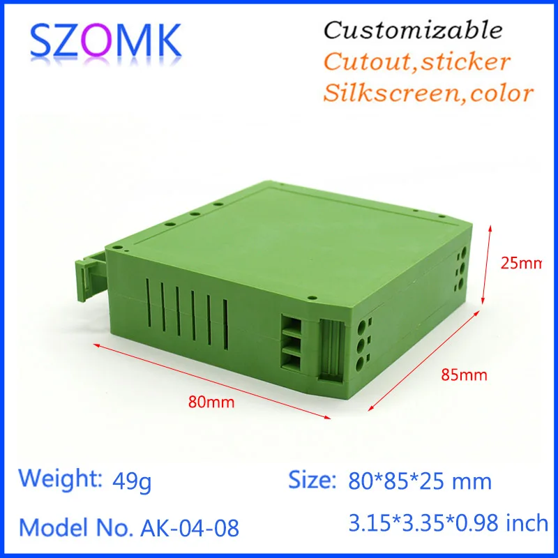Пластиковый бокс szomk 80*85*25 мм корпус на din-рейку электронный блок управления