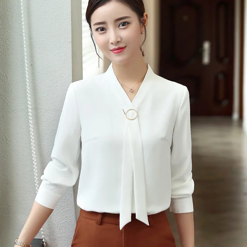 Модная женская рубашка с v образным вырезом новая профессиональная рабочая
