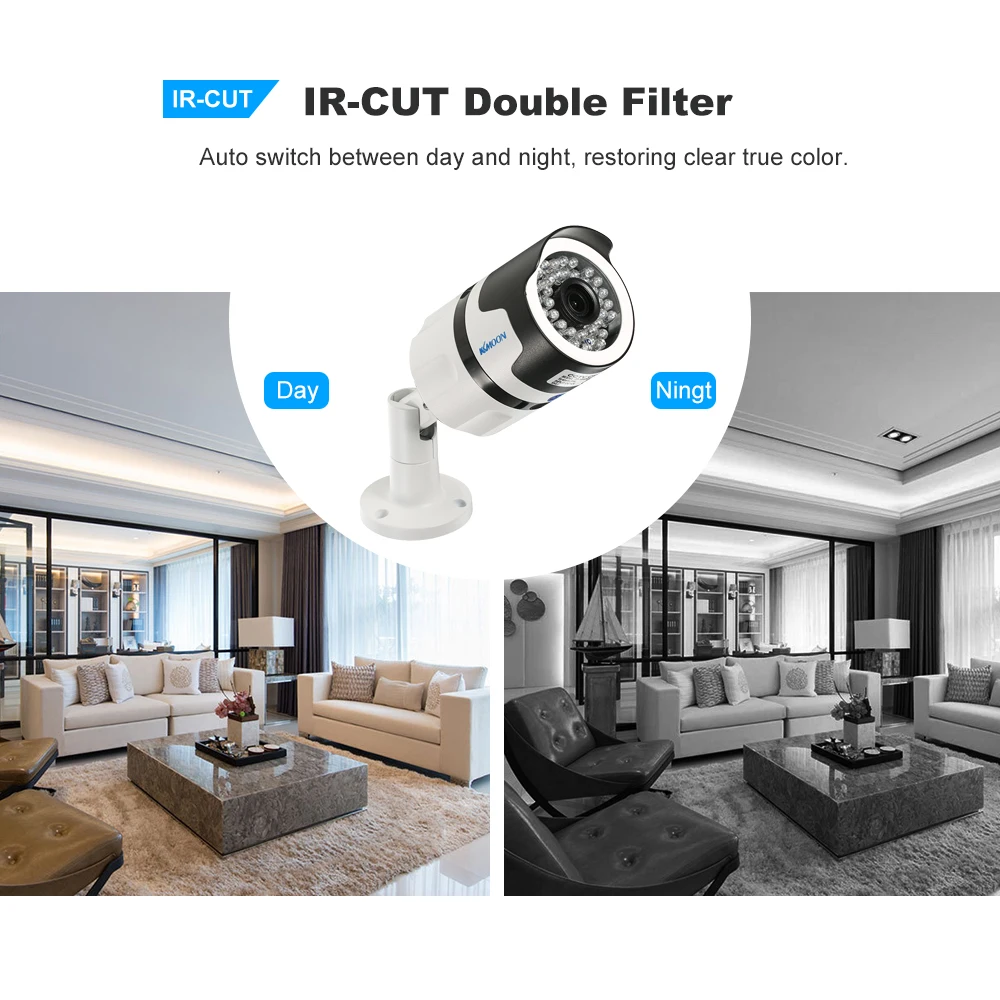 KKmoon 5.0MP AHD пуля Водонепроницаемый CCTV Камера 1/2.7 ''CMOS 35 шт ИК лампы Ночное видение