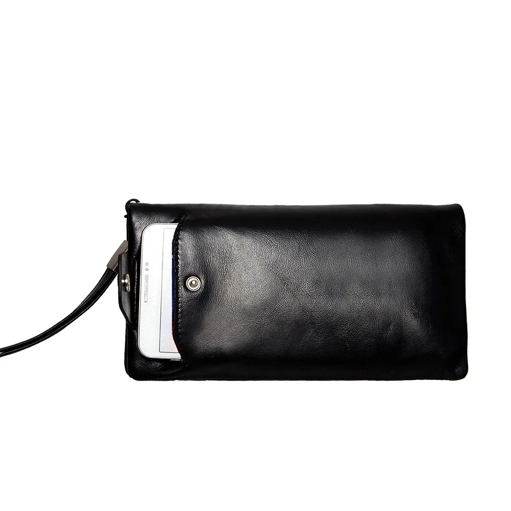 Новый мягкий мужской кошелек из натуральной кожи с воском Длинный дизайнерский