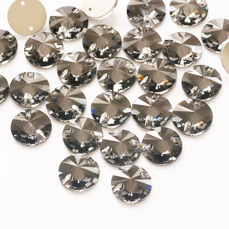 YANRUO 3200 Rivoli Black Diamond Пришивные хрустальные камни стеклянные стразы для шитья
