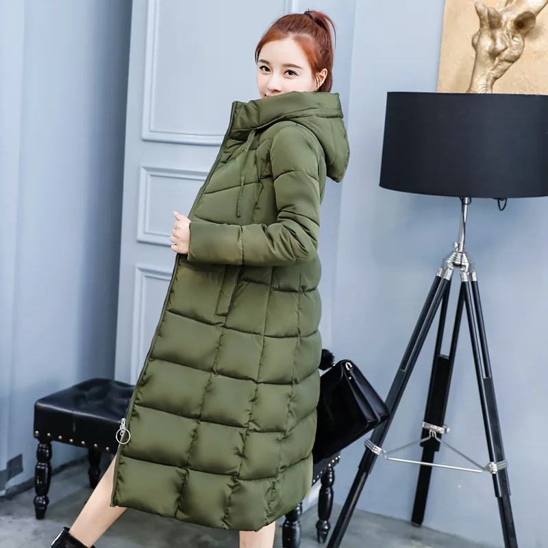 

Winter Women Parkas Thick Outerwear Warm Coat Hooded Down Cotton Jacket Female 2018 Loose Long Fur Collar Winter Jacket Women