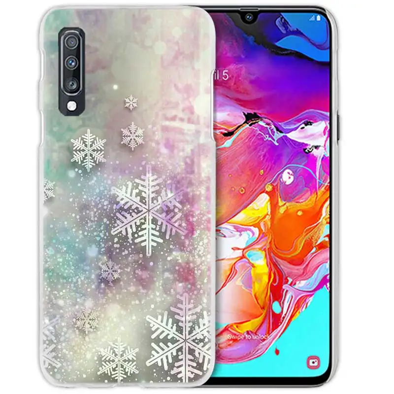 Рождественская Снежинка чехол для samsung Galaxy A50 A70 A20e A60 A40 A30 A20 A10 A8 A6 плюс A9 A7 Жесткий ПК чехол для телефона чехол для нового IPad
