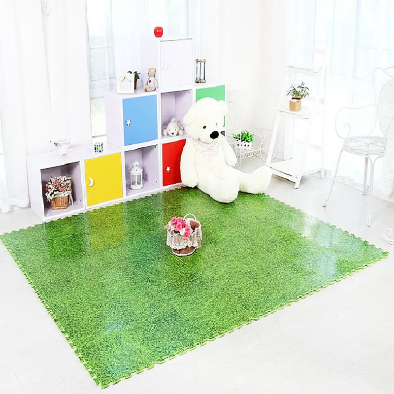 Газон шаблон пленка пена головоломка Коврик Гостиная Кухня сплайсинга коврик