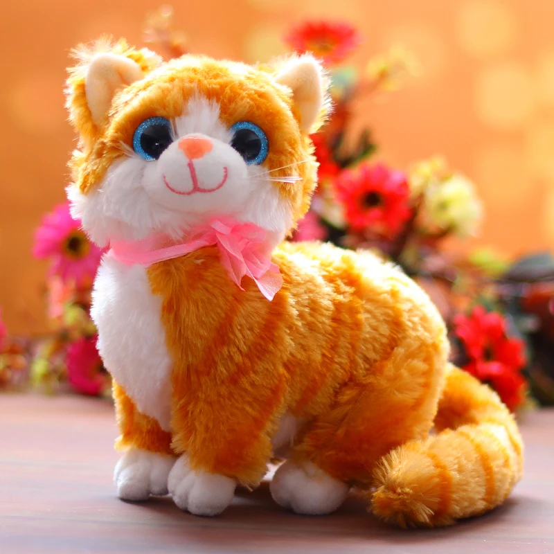 As Picture 1 шт. милые реалистичные котенок кошка плюшевая игрушка кукла мягкая игрушка котенок плюшевый приятный мягкие игрушки Peluche талисман девочки Детские игрушки - Цвет: As Picture