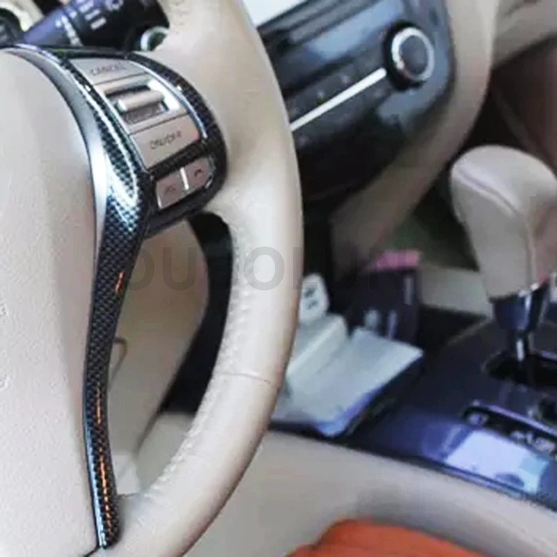 OUBOLUN для Nissan qashqai j11 Teana ABS углеродное волокно вид на руль кнопка включения крышки наклейки аксессуары отделка