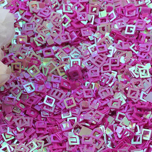 Rose red Выдалбливают квадратной формы блесток свободные блестки для рукоделия пайетки DIY Швейные аксессуары для одежды Lentejuelas Para Coser 5 мм - Цвет: Rose red