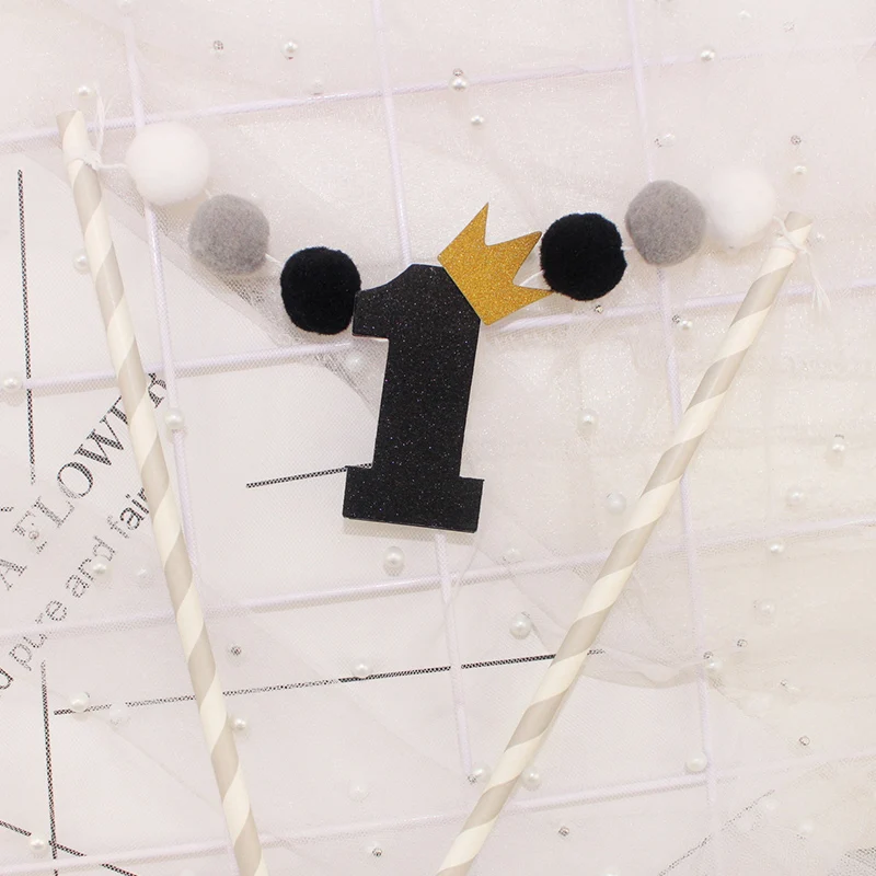 1 шт. милый торт с помпоном на один год украшение день рождения детский душ товары
