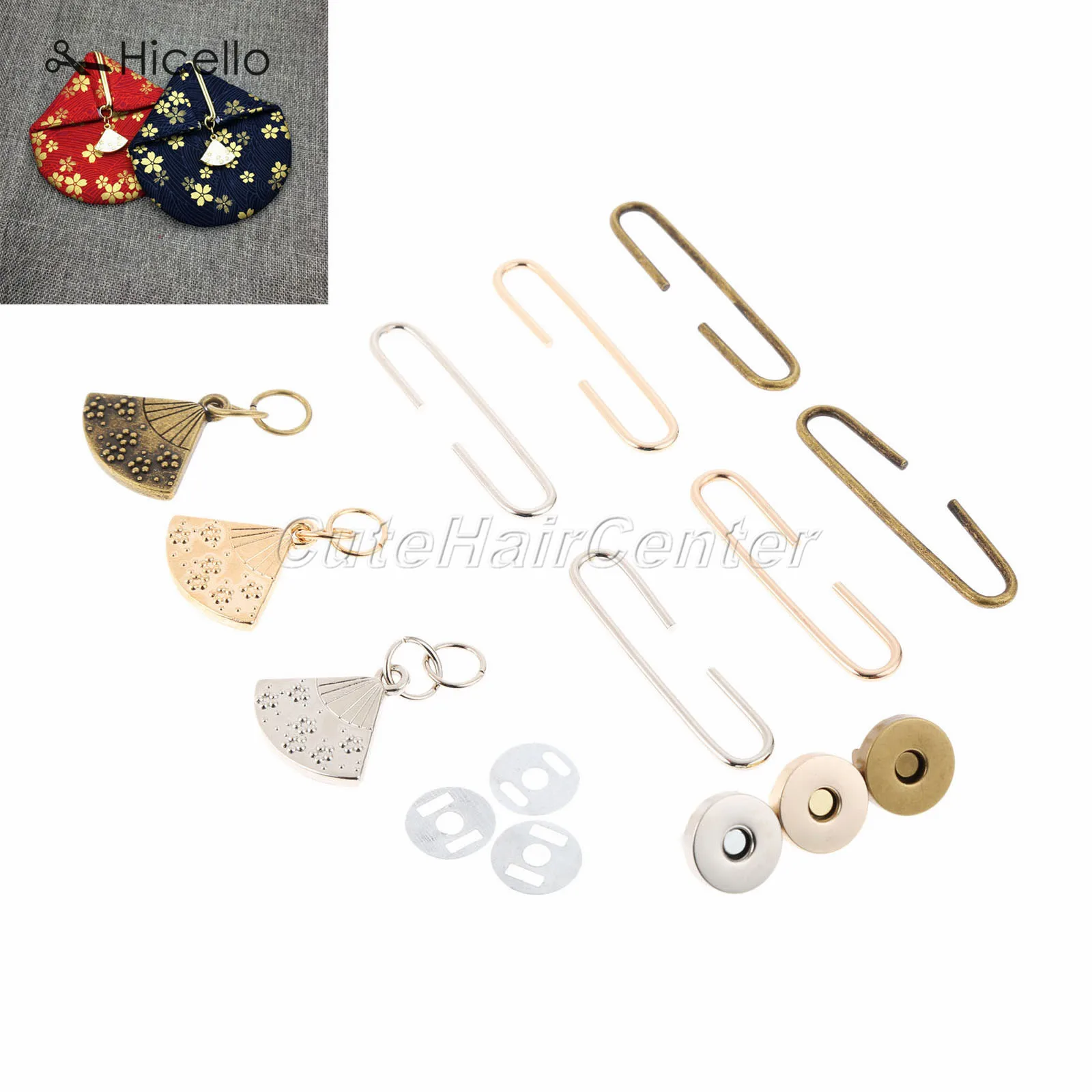 5 компл./лот в форме вентилятора Рамка застежка Металлическая Ручка Винтаж с