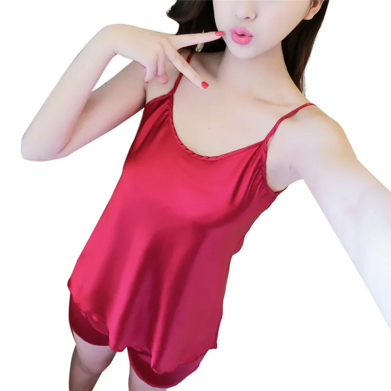 Женское сексуальное атласное белье ночное комплект нижнего белья без рукавов