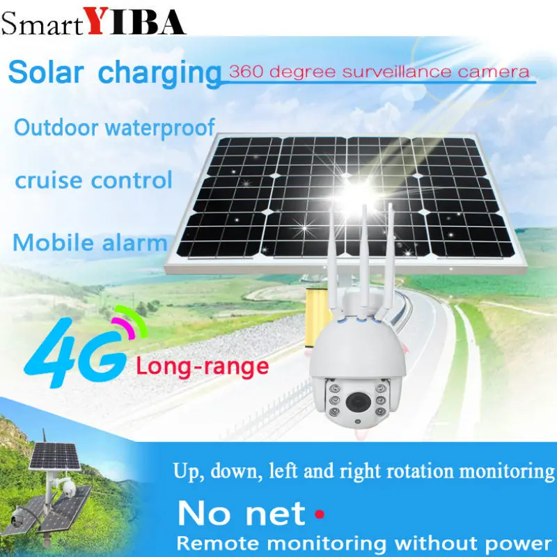 SmartYIBA 1080P солнечная батарея питания ed WiFi сетевая IP-камера 4G SIM ночного видения
