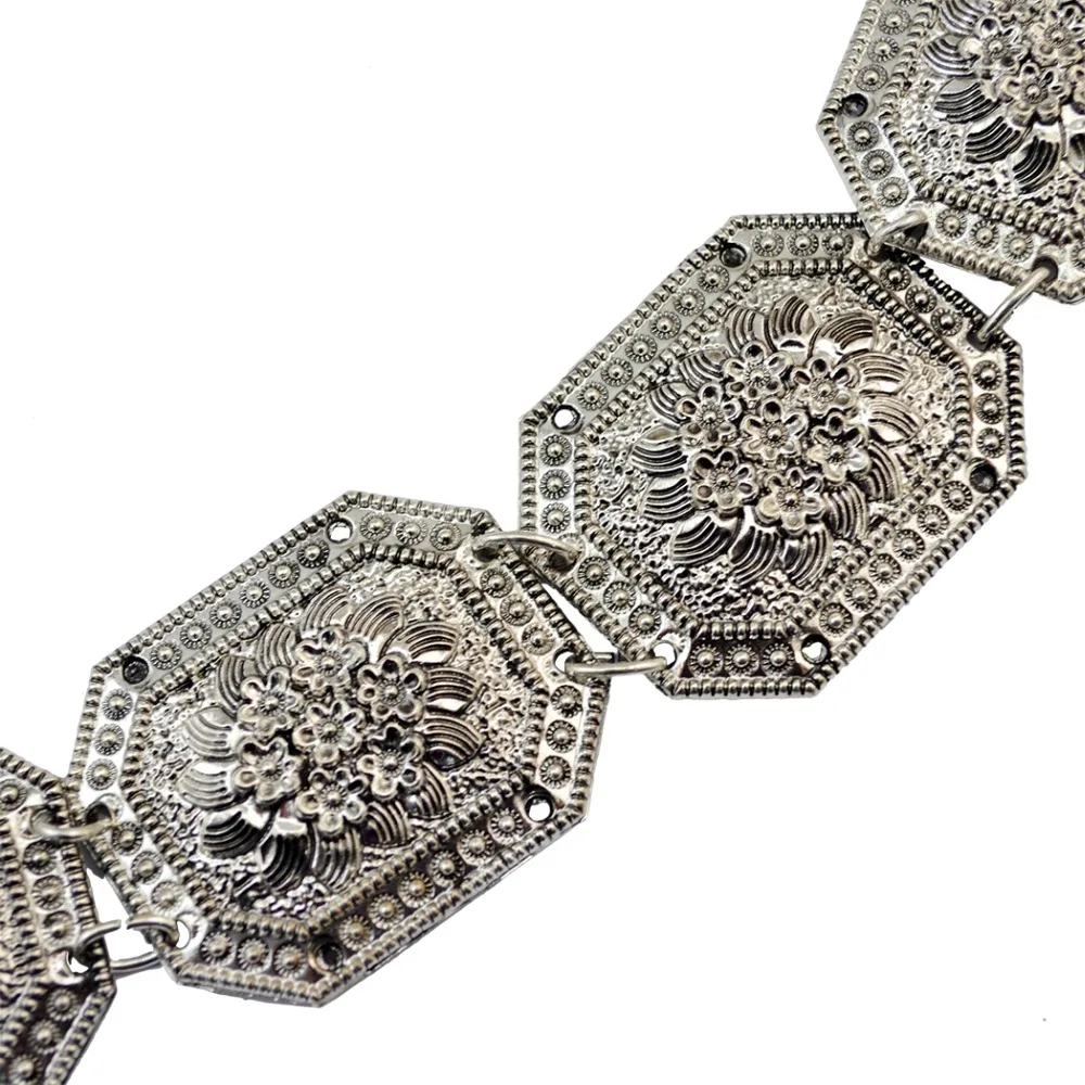 Цыганский винтажный цветной металлический резьбовой цветок Племенной боди