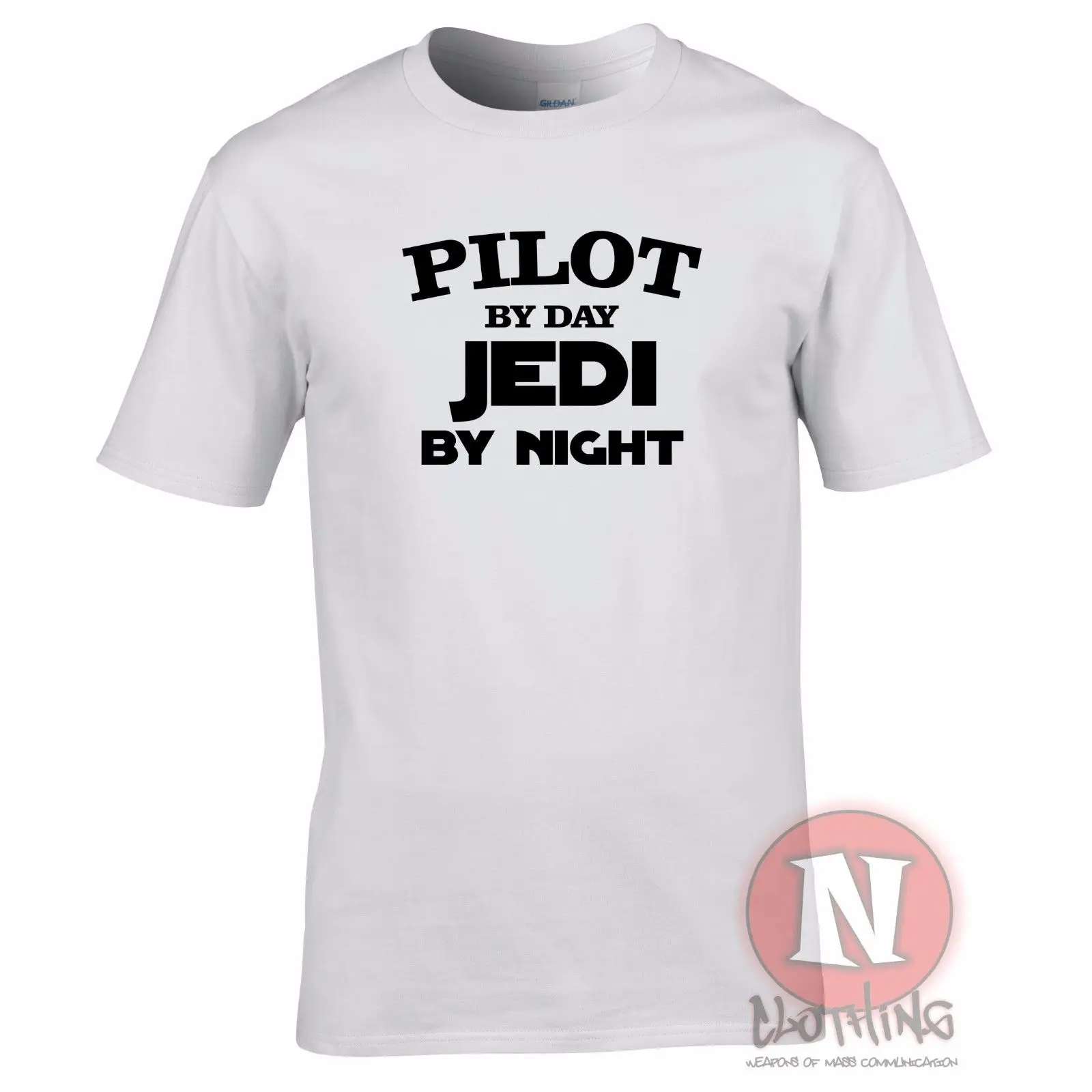Футболка с надписью Pilot by day Jedi night fun leaving birthday Звездные войны бесплатная доставка