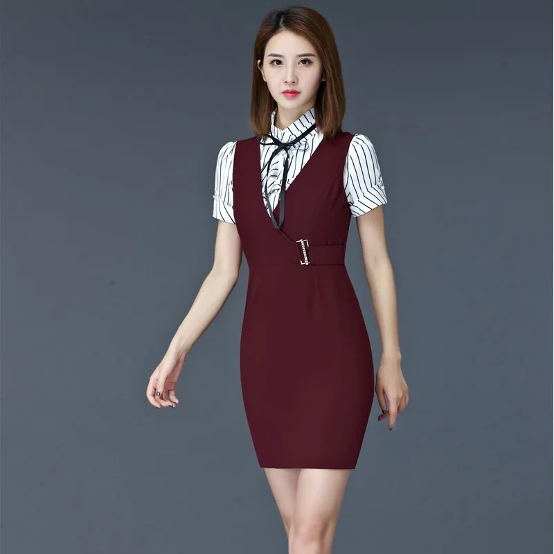 Женское Деловое платье с коротким рукавом элегантное офисное в офисном стиле