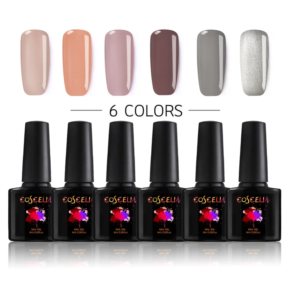 COSCELIA 6pcs/Lot Painting Gel Semi Permanent Varnish Set UV Gel Nail Polish Gellack Gel For Nail Gel Nail Polish Kit