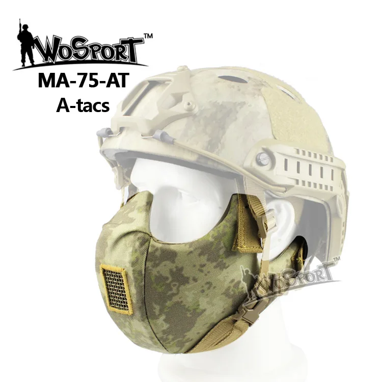 Новинка Sinairsoft Военная Тактическая Маска для лица V5 модульная 1000D Cordura Рот Половина WarGame Охота Велоспорт страйкбол пейнтбол - Цвет: MA-75-AT