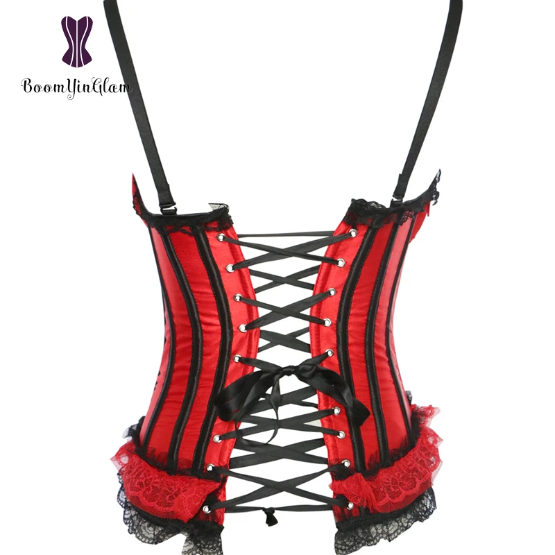 

Wholesale price black/red/white color spaghetti straps body shapewear peanut women corsets and bustiers with g string 8899A#