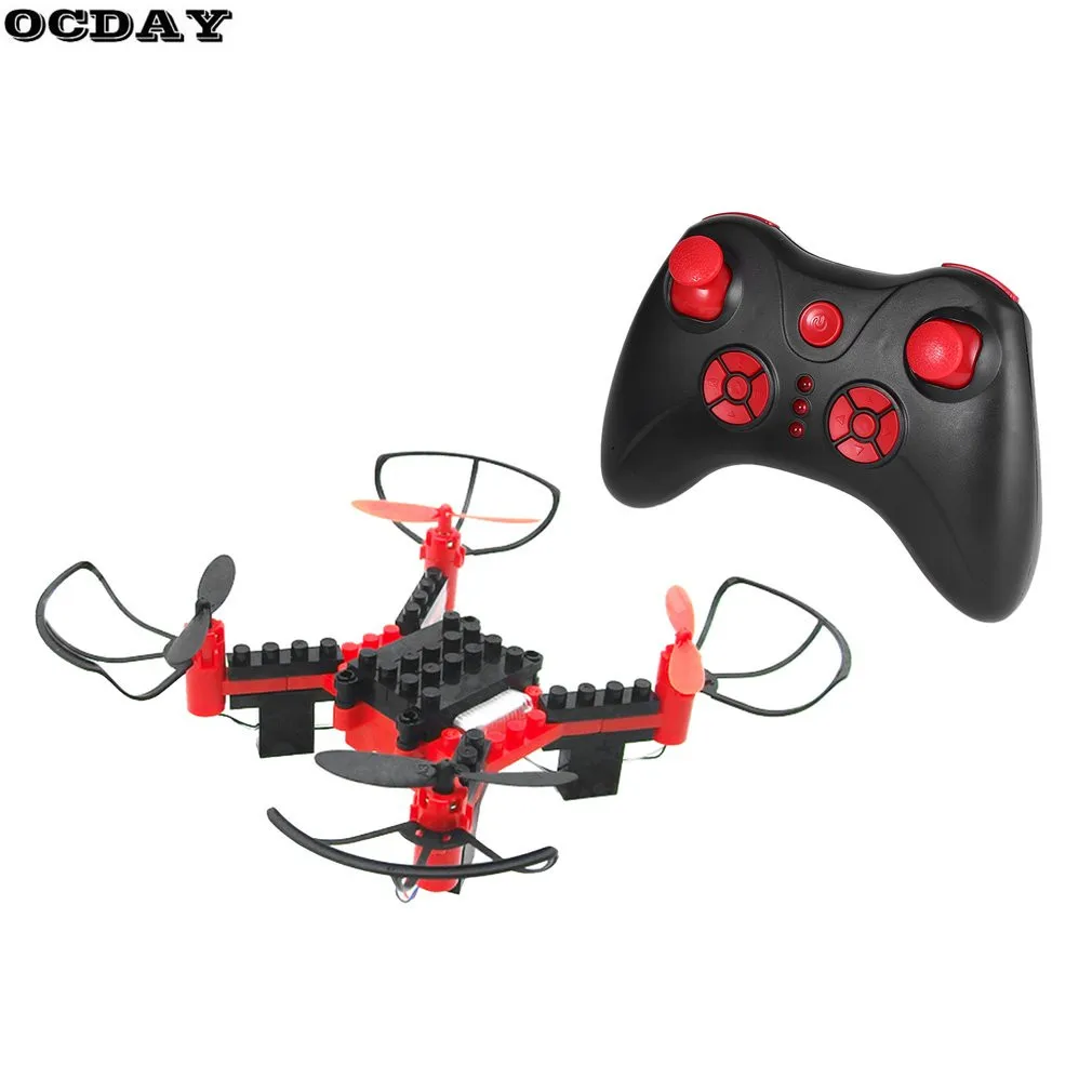 RC вертолет DIY Мини Дрон строительные блоки 2 4 г 4CH мини дроны 3D Кирпичи креативный