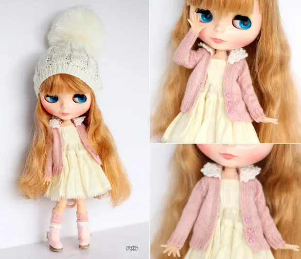 Свитер для шарнирной куклы кардиган с белым воротником доступен Blyth Azone Dal momoko Pullip