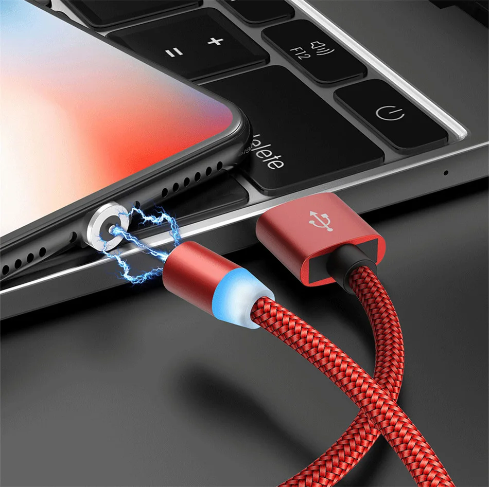 Suhach 1 м 2 м Магнитный светодиодный кабель Micro usb type C Магнитный usb кабель для зарядки iPhone X 7 8 XS Max XR huawei samsung xiaomi LG