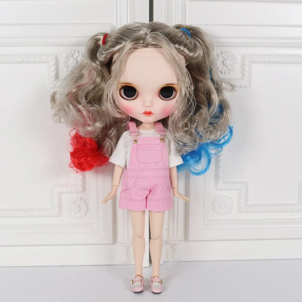 Заводская кукла blyth 1/6, игрушка, шарнир, тело, белая кожа, Харли Куинн, резные губы, матовое лицо с бровью, индивидуальная косметика для лица