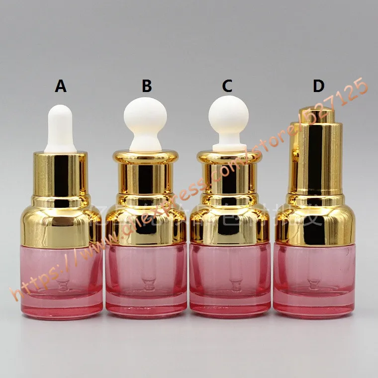 20 мл розовый Стекло эфирное масло флакон-капельница бутылки контейнеры для