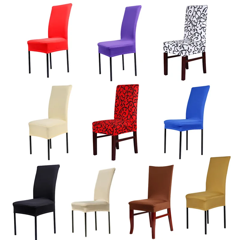 

New Seatcover Fashion Multicolor Optional Soft Contracted Hotel Home Elastic Chair Cover for for Wedding Party 32