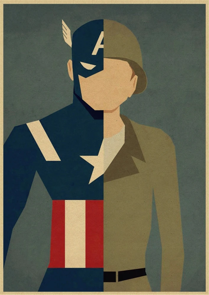 Супергерой Мститель Marvel живопись ретро печать на крафтовой бумаге плакат картина настенное художественное украшение живопись плакат