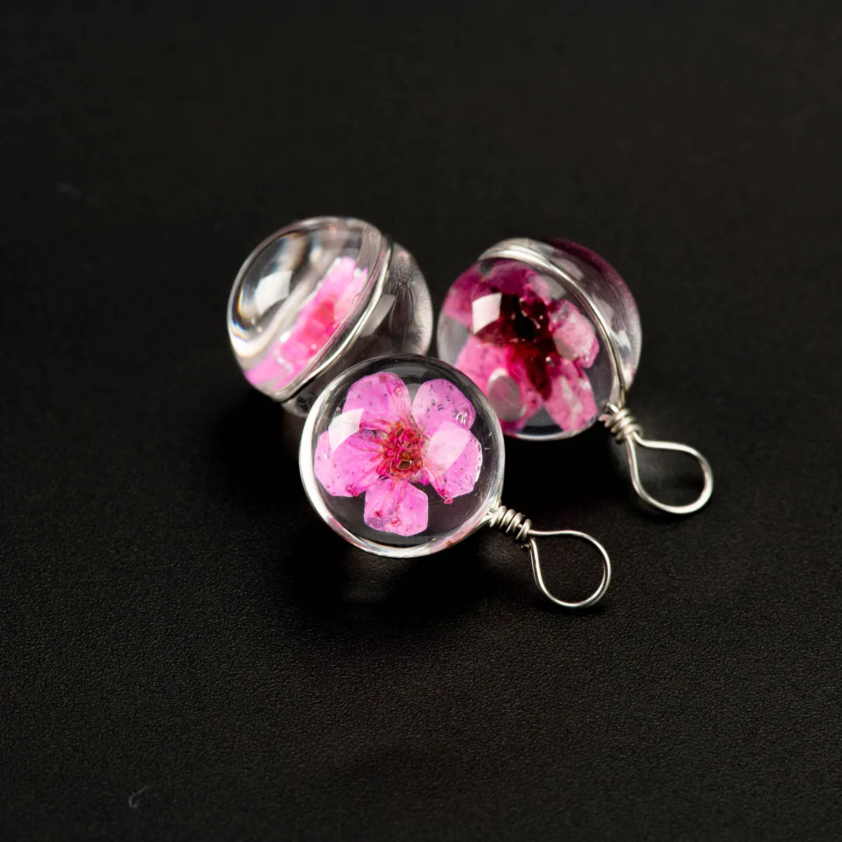12 # железная проволока стеклянный шар и цветы продвижение для DIY серьги браслет