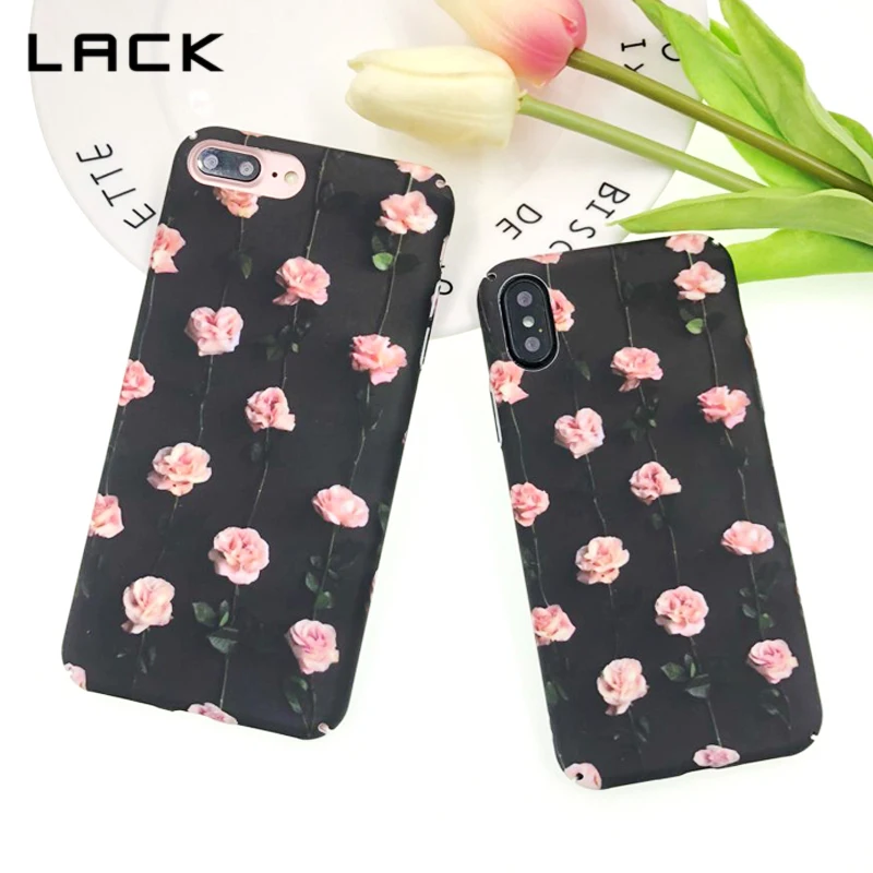 LACK Luxury Floral Flower Paint Phone Case For iPhone 7 Plus 6 6s 8 X Vintage Rose Artistic Hard PC Back Cover Cases Coque |