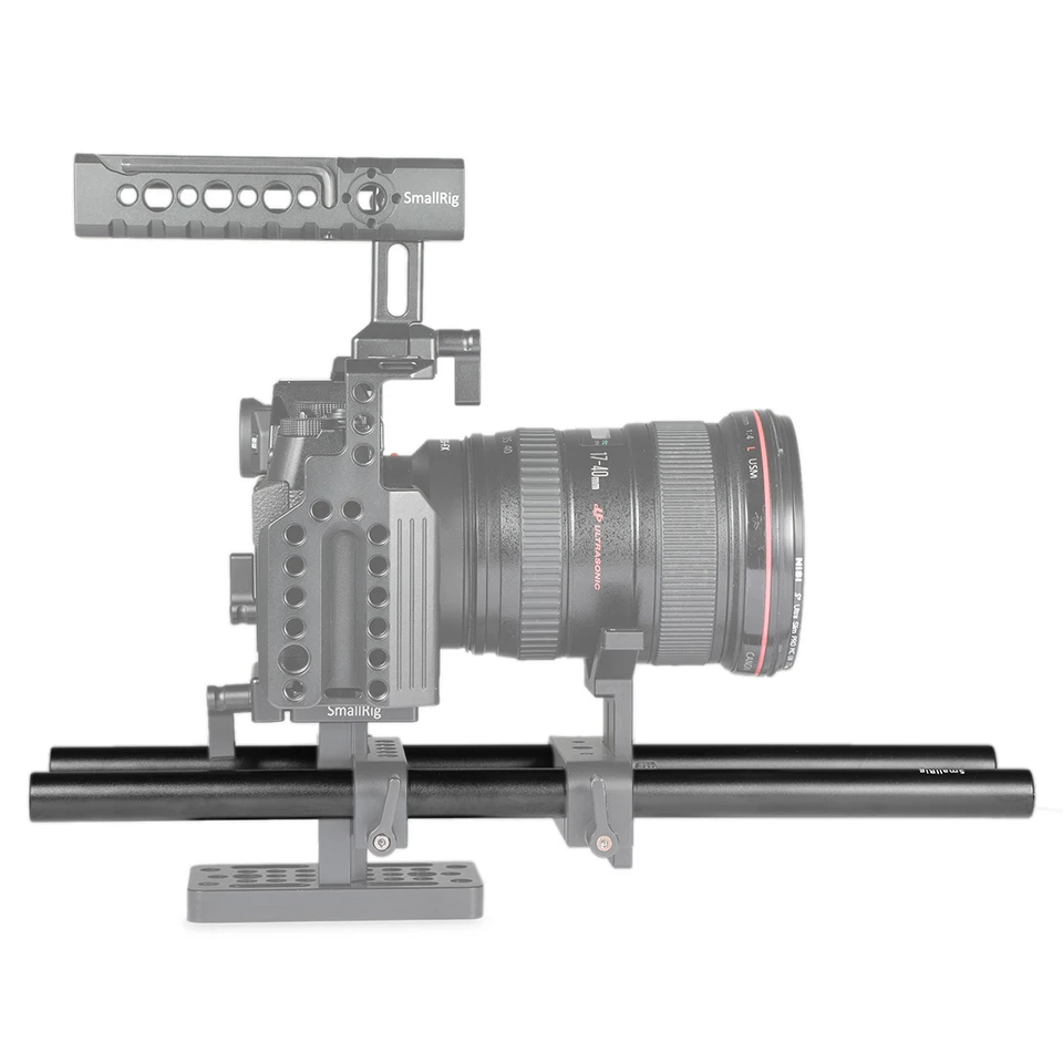 SmallRig 2 шт 15 мм черный алюминиевый сплав стержень(M12-30cm) 12 дюймов для рейка для цифровой зеркальной камеры Система поддержки для непрерывного фокуса 1053