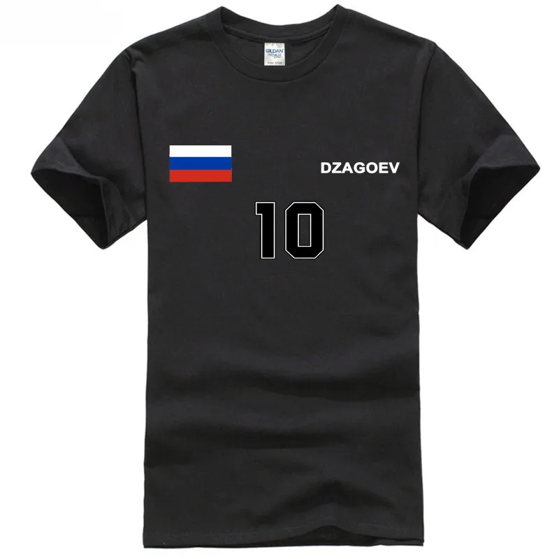 Россия футболист человек Dzagoev номер 10 герой игрока золотой мир футболка Кубок Топ