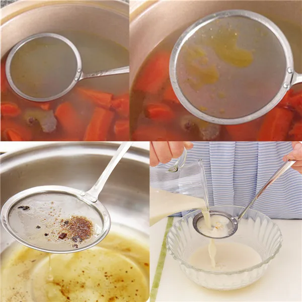 

Fashion Hot Stainless Steel Fine Mesh Oil Skimmer Strainer 20cm x 10cm