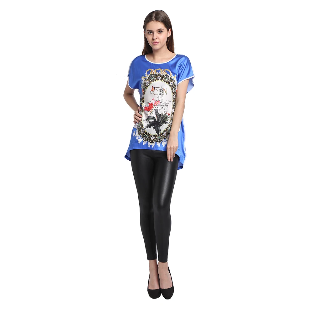 100% шелковая рубашка с цветочным принтом из натурального чистого шелка