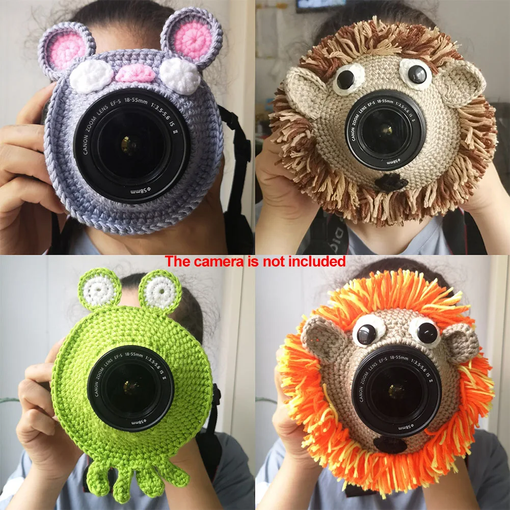 

Child Handmade Photography Props Lens Accessory Pet Kid Teaser Toy Cute Animal Posing Shutter Hugger Camera Buddies Knitted