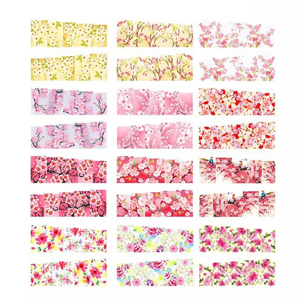 24 лист цветочный принт ногтей стикер s набор как на изображении s|Стикеры и