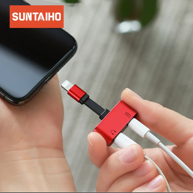 Suntaiho адаптер для освещения наушников 2 в 1 iPhone 7 8 Plus X Зарядное устройство сплиттер