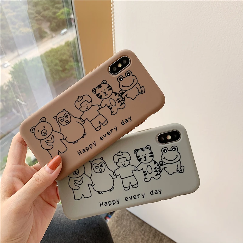 Soft TPU Gel Rubber Silicone Funny Cartoon Phone Case For iphone X XR XS MAX 6 6S 7 8 Plus Cover Cute Animal Cat Pattern Cases |