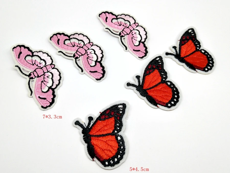20 вышивкой parches Утюг на переводы патчи бабочки для одежды аппликация значки