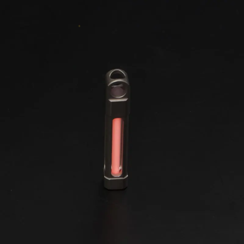 Red Самосветящийся 25 лет в сфере производства titanium сплав Тритий газовая лампа кольцо для ключей спасательные аварийный светильник для подарка тритиевая лампа - Цвет: Red