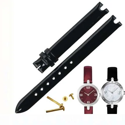 ISUNZUN женский ремешок из натуральной кожи 10 мм для часов TISSOT T003 высокое качество специально для часов TISSOT T003.209 модный ремешок - Цвет ремешка: Black Without Buckle