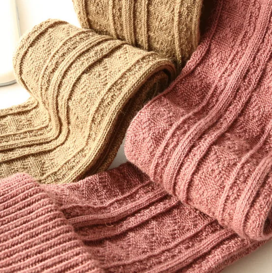 Женские зимние чулки Хлопковые вязаные ультрадлинные теплые выше колена|winter