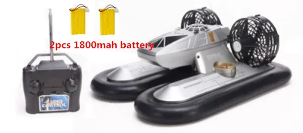 silver 2 1800mah bat Док-станция с дистанционным управлением на воздушной подушке, радиоуправляемая Лодка на воздушной подушке, 2,4 г, 6CH, работающая на воде, 3 шт. батареи, лучший подарок, игрушки для детей - Цвет: silver 2 1800mah bat