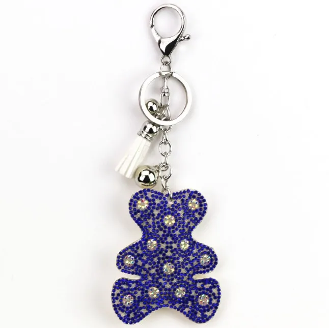 Милый брелок стразы для автомобильных ключей женский кольцо с кольцом медведь