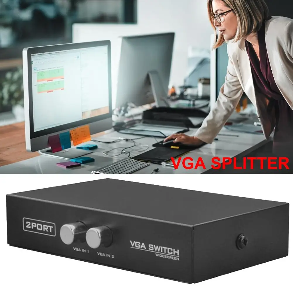 VGA коммутатор 2 в 1 из компьютерный порта коробка адаптера конвертера HD 1920X1440