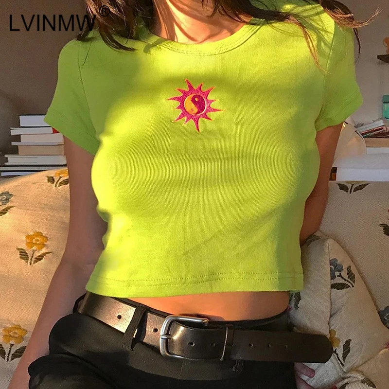 LVINMW Сексуальная Солнцезащитная вышивка o-образным вырезом - Цена: 